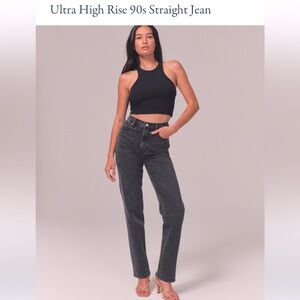 abercrombie 90s straight jeans black